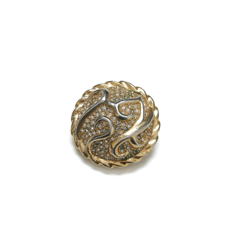 Vintage Guy Laroche Gold Logo Mini Stud Earrings - beg borrow steal studio