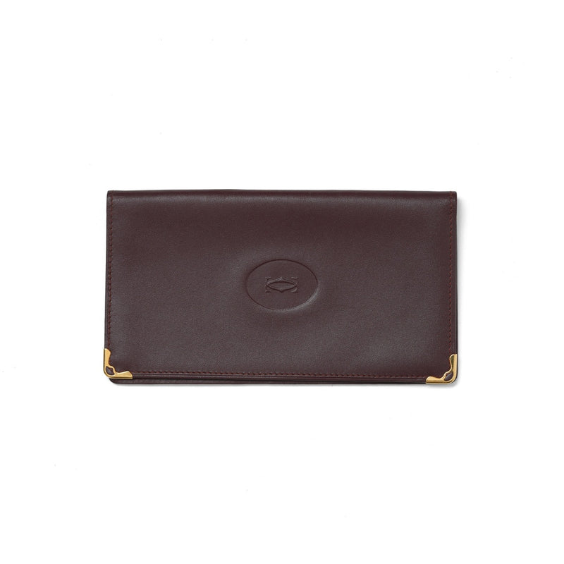 Vintage Cartier Burgundy Leather Wallet, Passport Holder