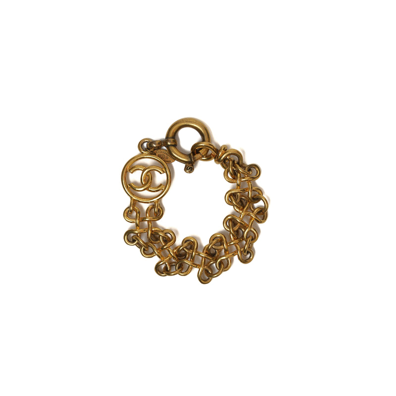 Vintage Chanel Clover/Filigree Link CC Charm Bracelet - beg borrow steal studio