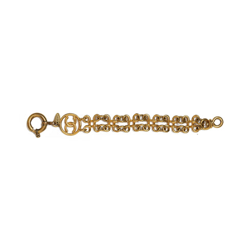 Vintage Chanel Clover/Filigree Link CC Charm Bracelet