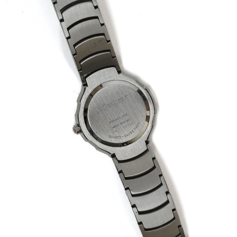 vintage Yves Saint Laurent (YSL) Round Dial Silver plated Quartz Watch - beg borrow steal studio
