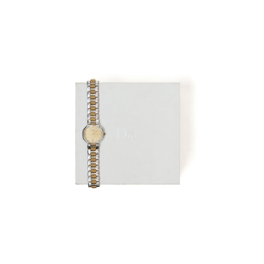 Vintage Christian Dior Depose Octagon Two-Tone Watch