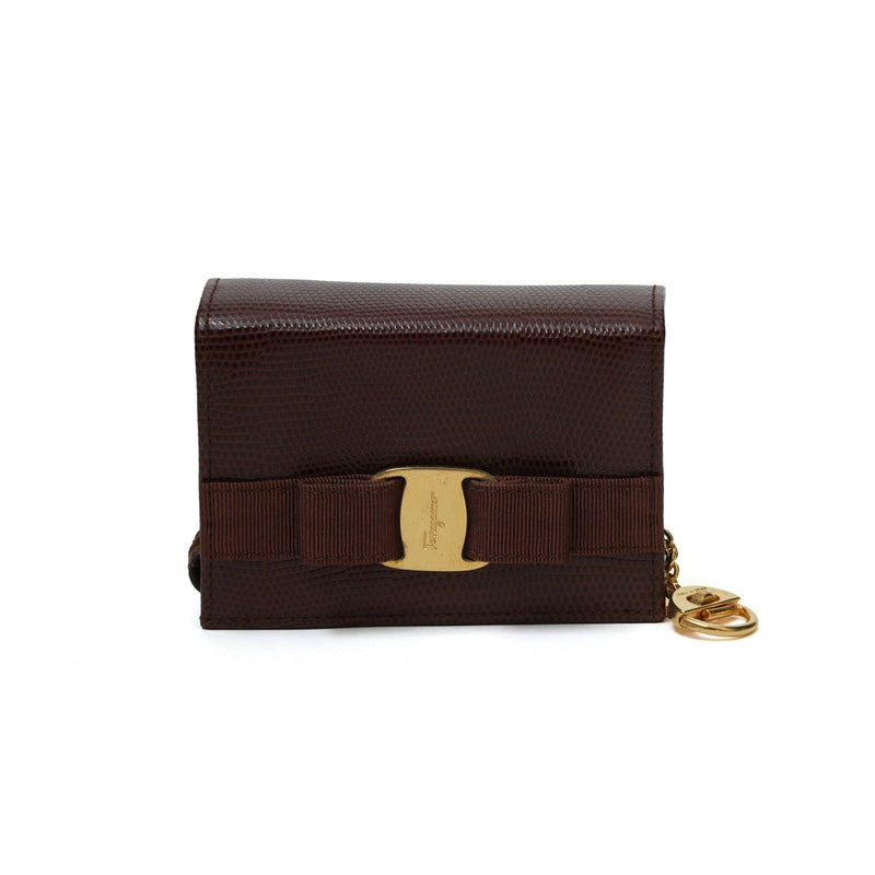Vintage Farragamo Vara Bow Wallet On Chain Bag