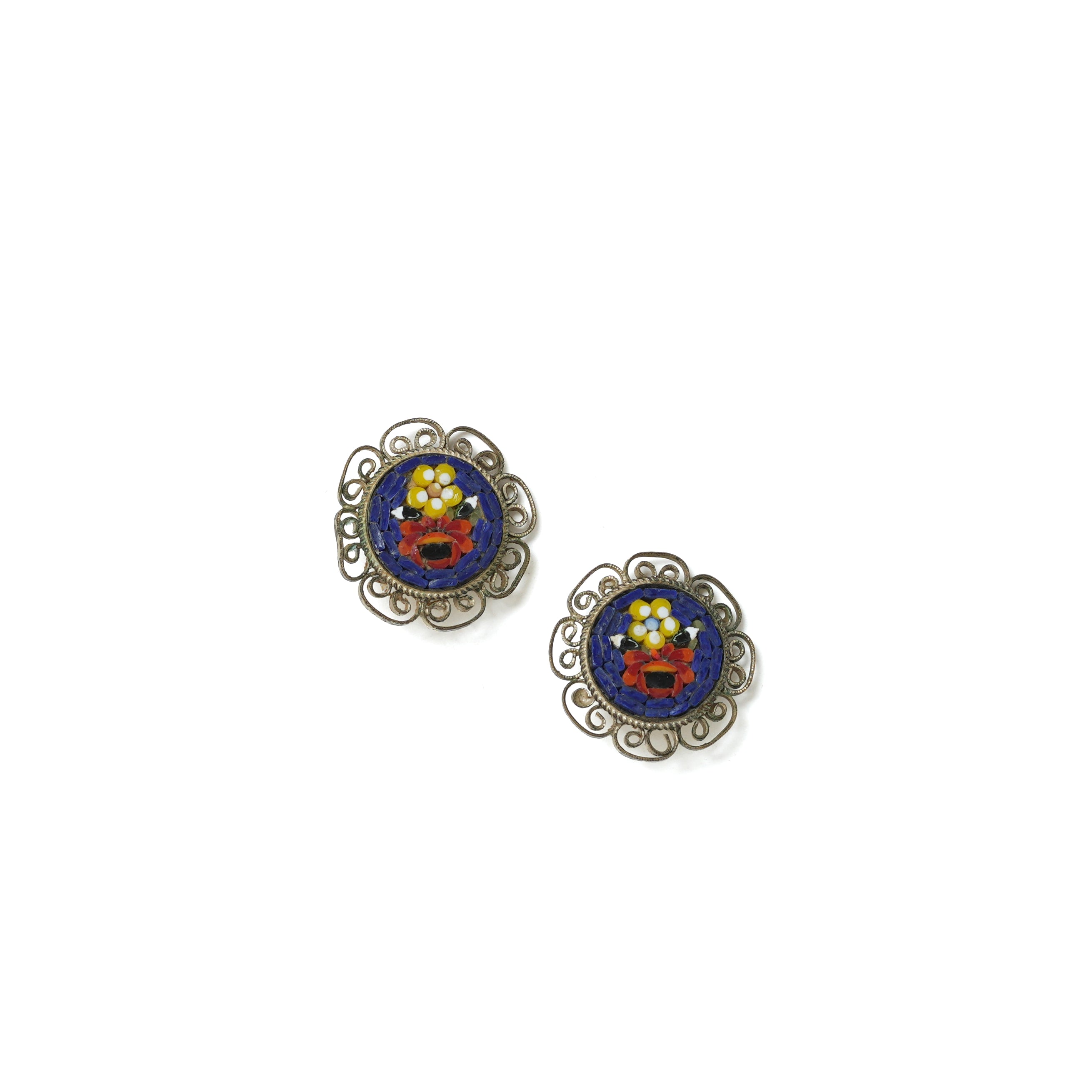 Vintage Micro Mosaic Earrings