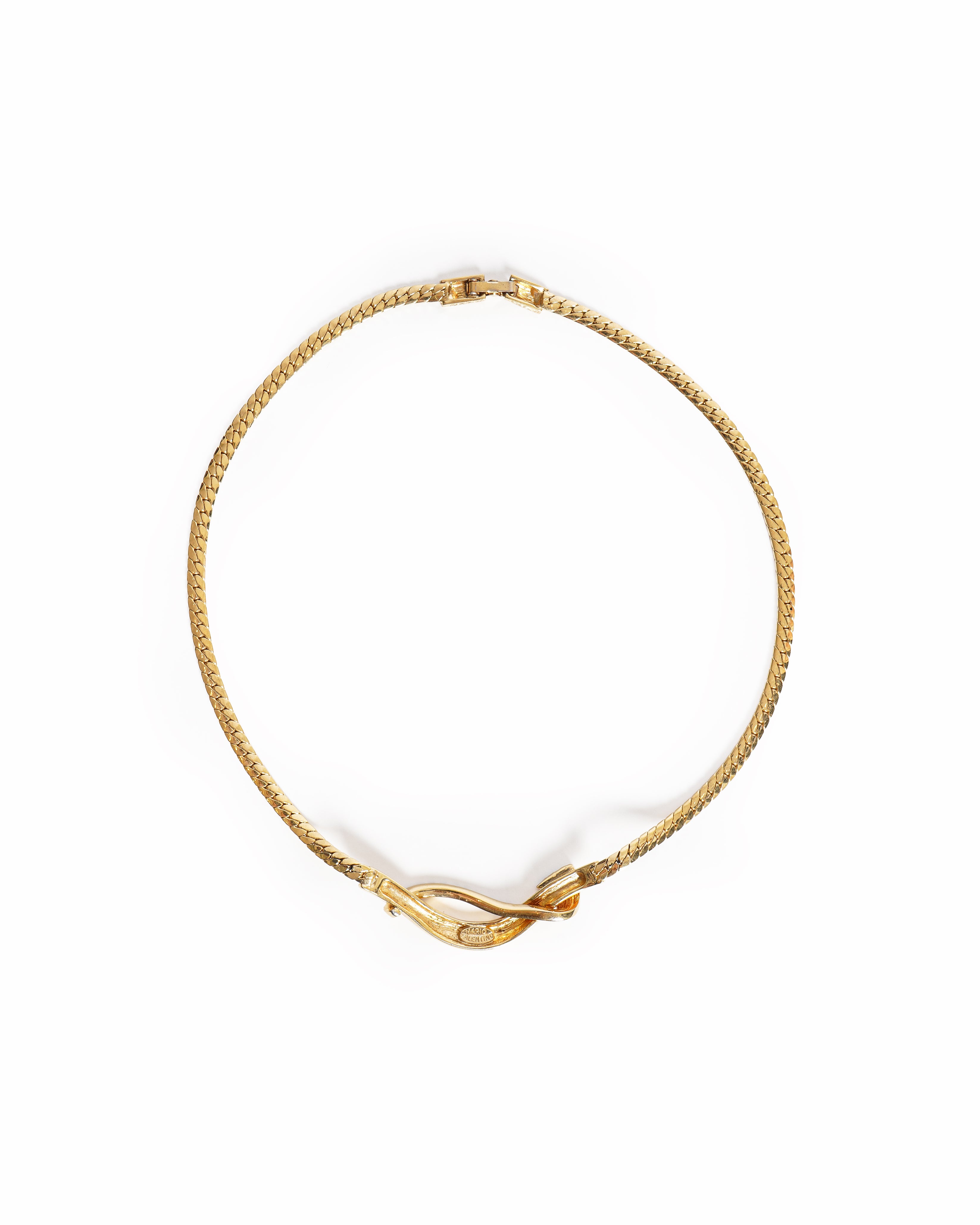Vintage Valentino Rhinestone Asymmetric Necklace