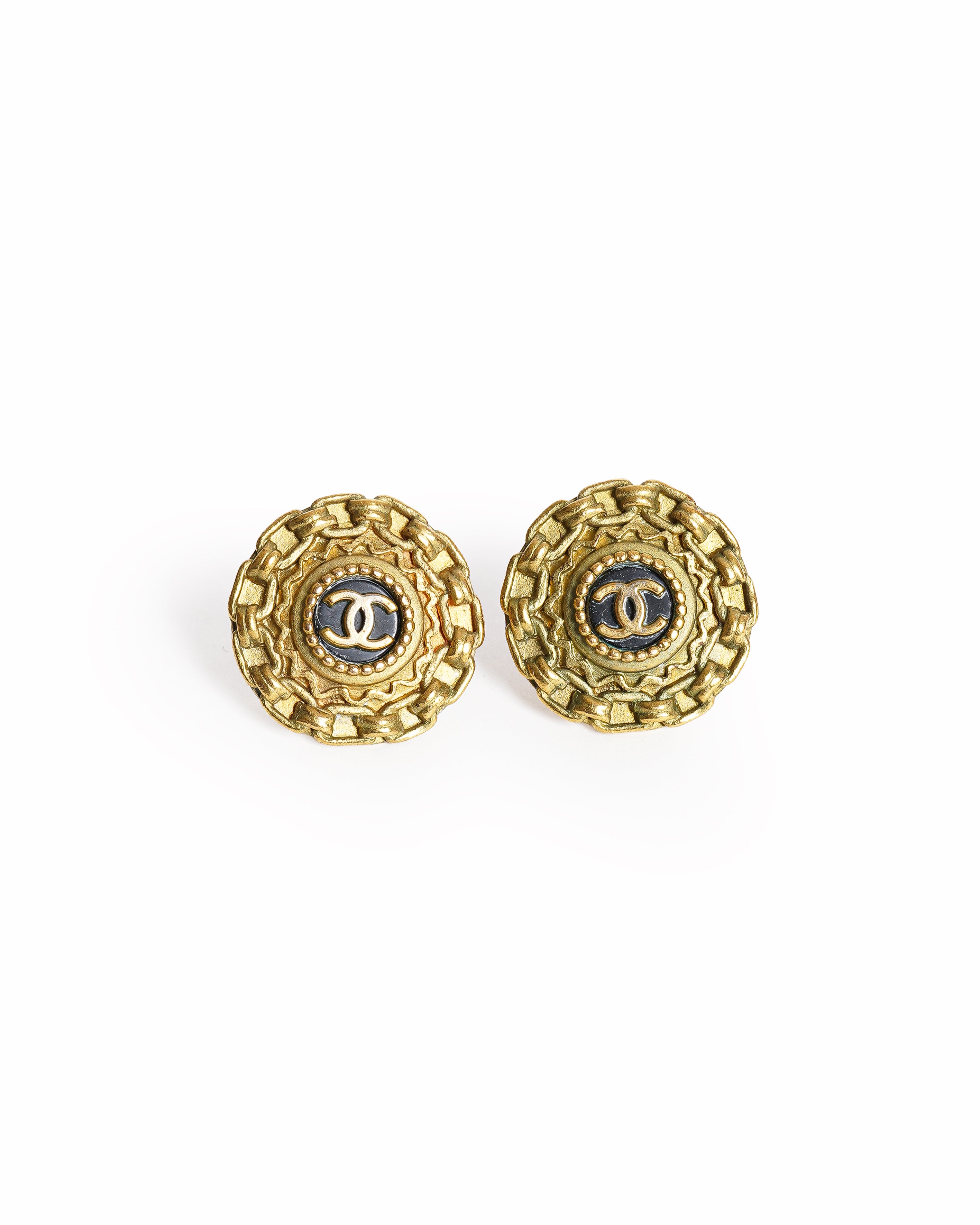 Vintage Chanel CC Logo With Resin Earrings - beg borrow steal studio