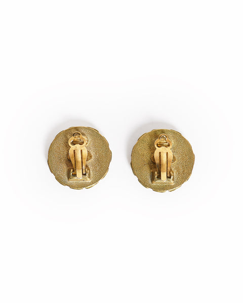 Vintage Chanel With Black CC logo Earring - beg borrow steal studio