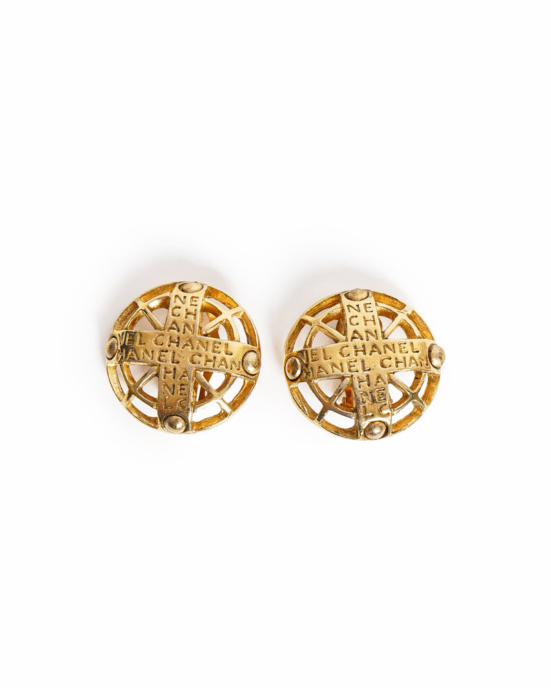 Vintage Chanel Cross Cage Earrings. - beg borrow steal studio