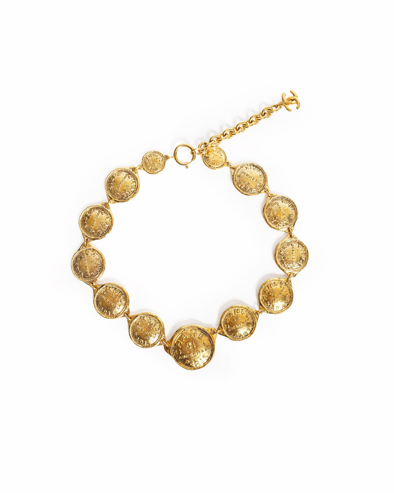 Vintage Chanel "chanel 31 Rue Cambon Paris" Coin Necklace