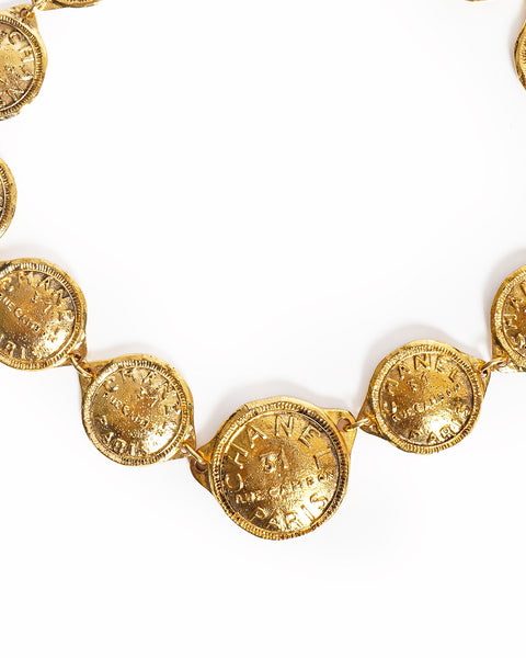 Vintage Chanel "chanel 31 Rue Cambon Paris" Coin Necklace
