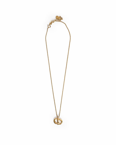 Vintage Christian Dior CD Interlocking Pendant Necklace