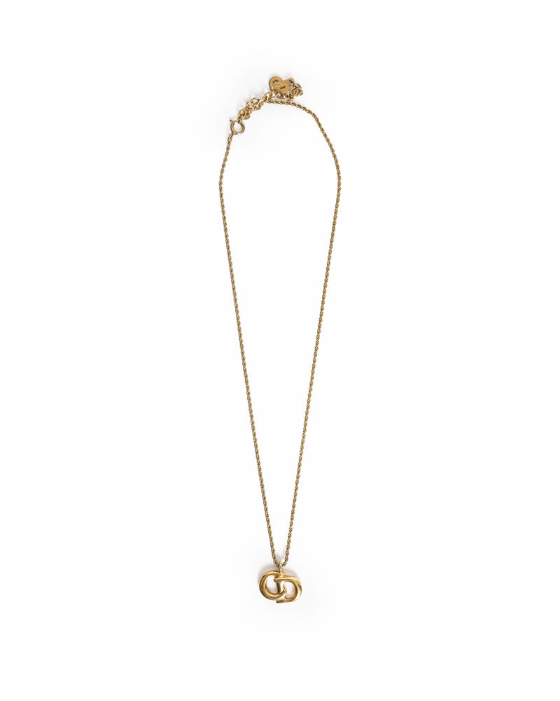 Vintage Christian Dior CD Interlocking Pendant Necklace