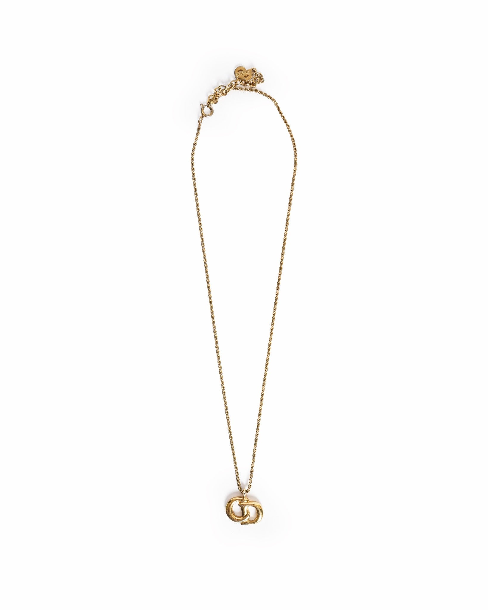 Vintage Christian Dior CD Interlocking Pendant Necklace