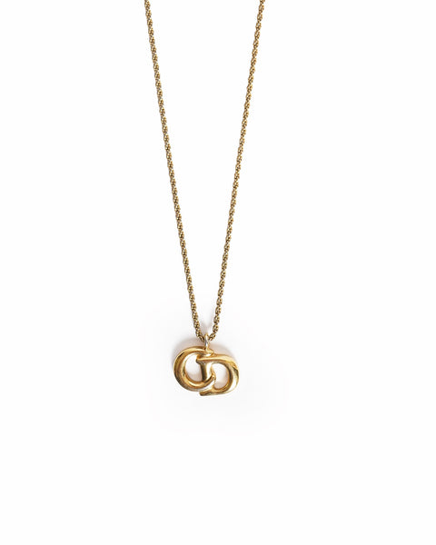 Vintage Christian Dior CD Interlocking Pendant Necklace