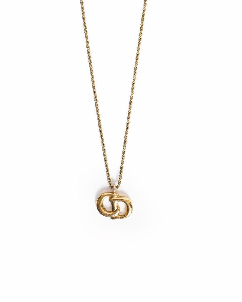 Vintage Christian Dior CD Interlocking Pendant Necklace