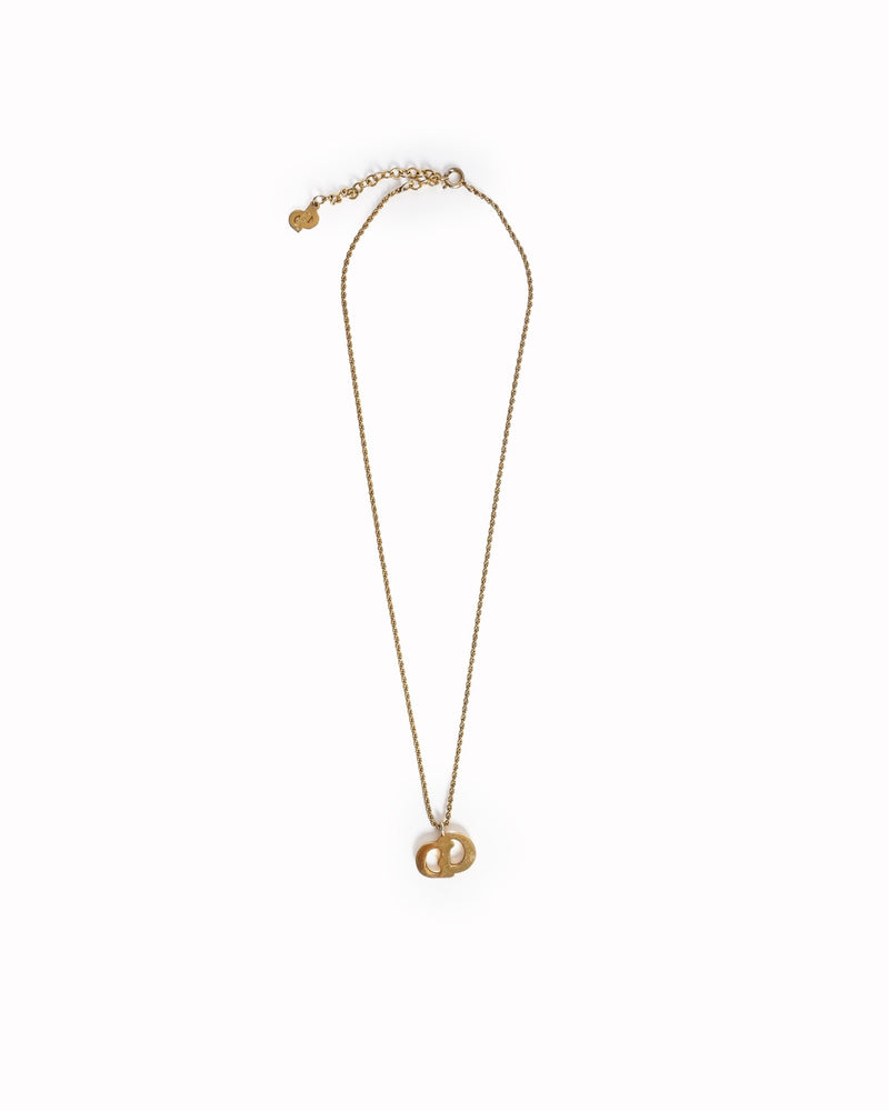Vintage Christian Dior CD Interlocking Pendant Necklace