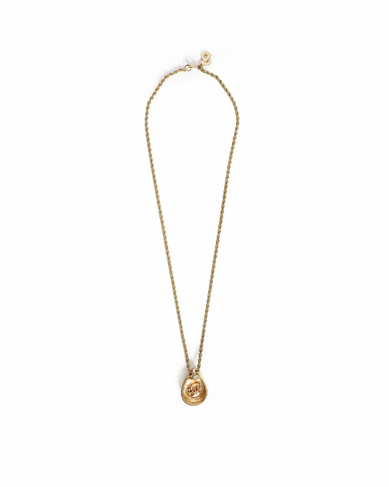 Vintage Christian Dior Crystal 'cd' Oval Pendant Necklace