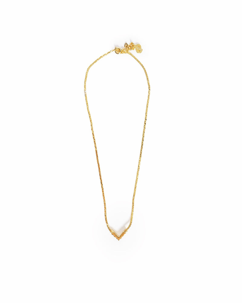 Vintage Christian Dior Crystal V Pendant Necklace
