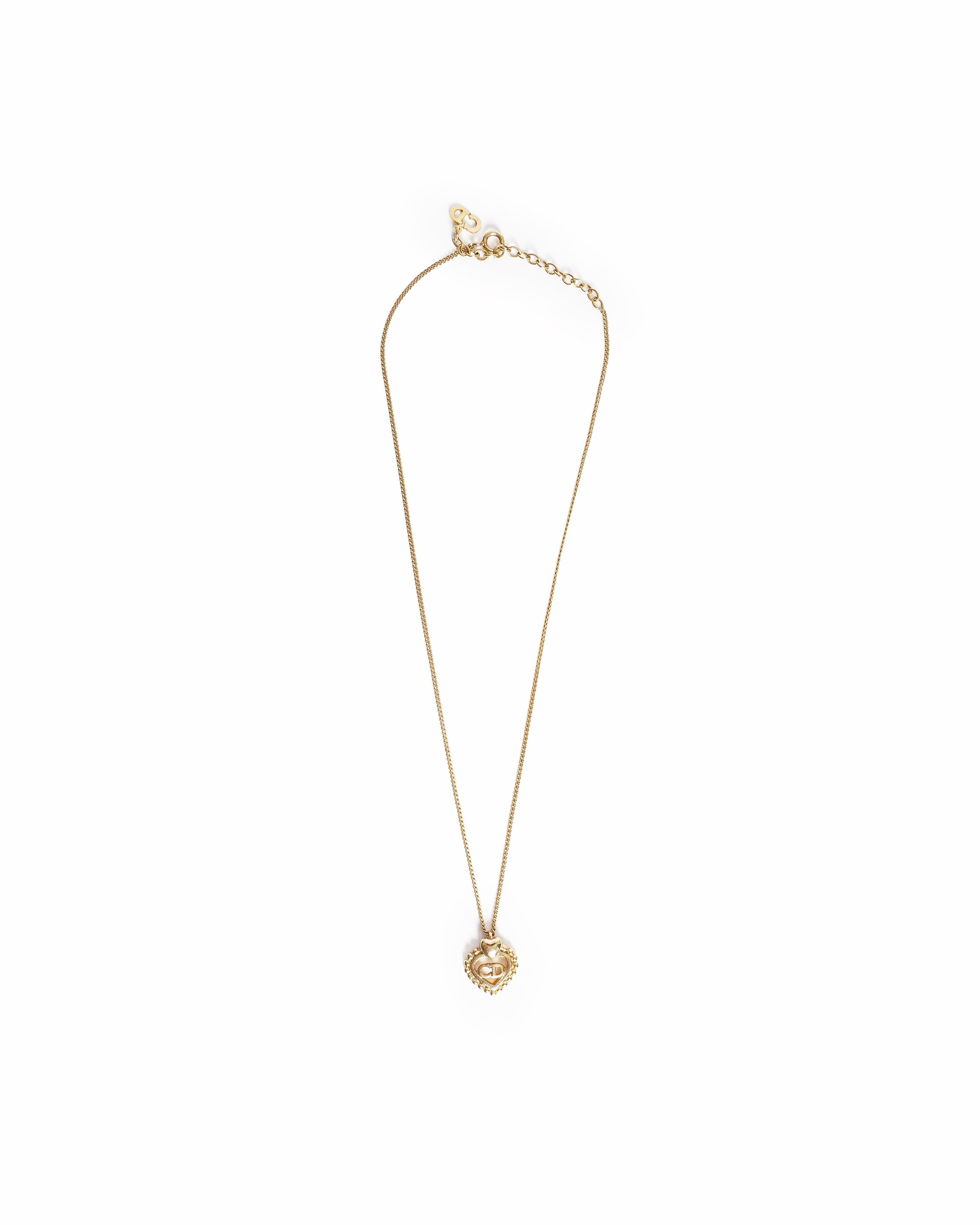 Vintage Dior Heart CD Logo Necklace