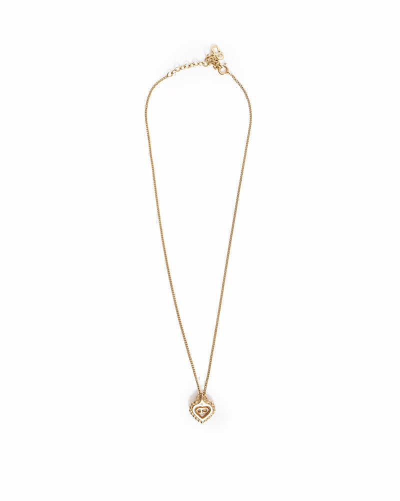 Vintage Dior Heart CD Logo Necklace