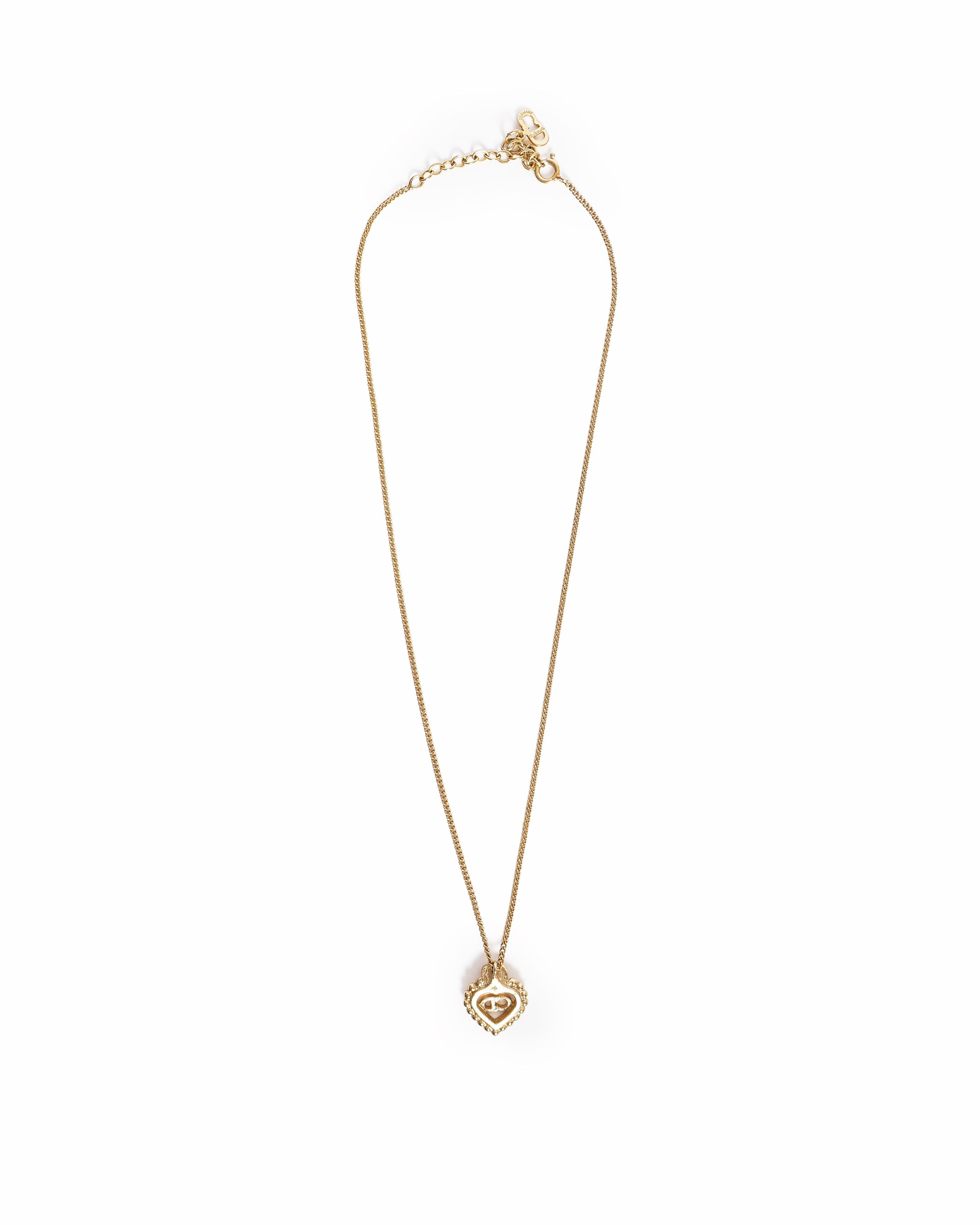 Vintage Dior Heart CD Logo Necklace