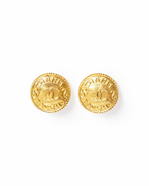 Vintage Chanel Coco Mark CC Coin earrings - beg borrow steal studio