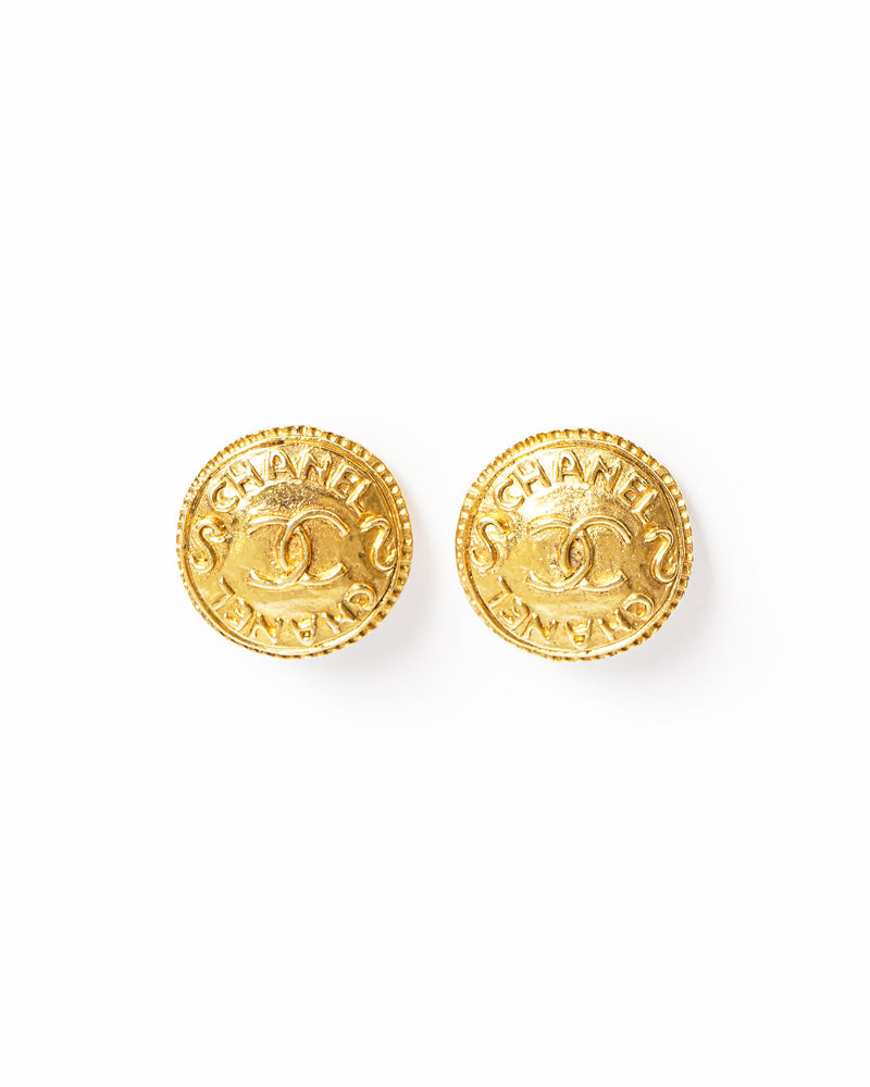 Vintage Chanel Coco Mark CC Coin earrings - beg borrow steal studio