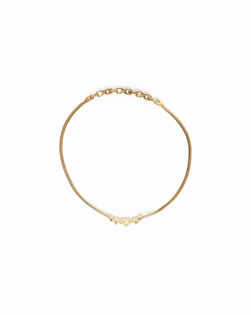 Vintage Nina Ricci Triple Heart Emerald Crystal Choker Necklace