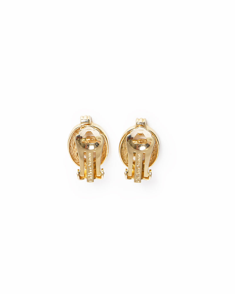 Vintage Christian Dior Crystal CD Logo Earrings