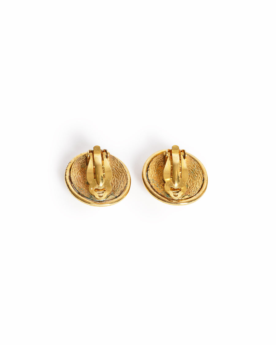 Vintage Chanel Quarters CC Cut-Out Earrings,