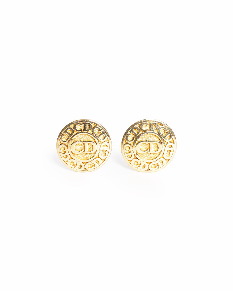 Vintage Christian Dior Monogram CD Logo Earrings