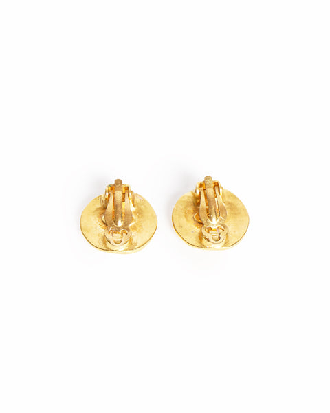 Vintage Chanel CC logo Round Earrings - beg borrow steal studio