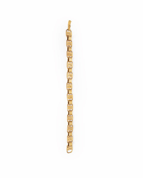Vintage Salvatore Ferragamo Gold Tone Interlocking Link Bracelet