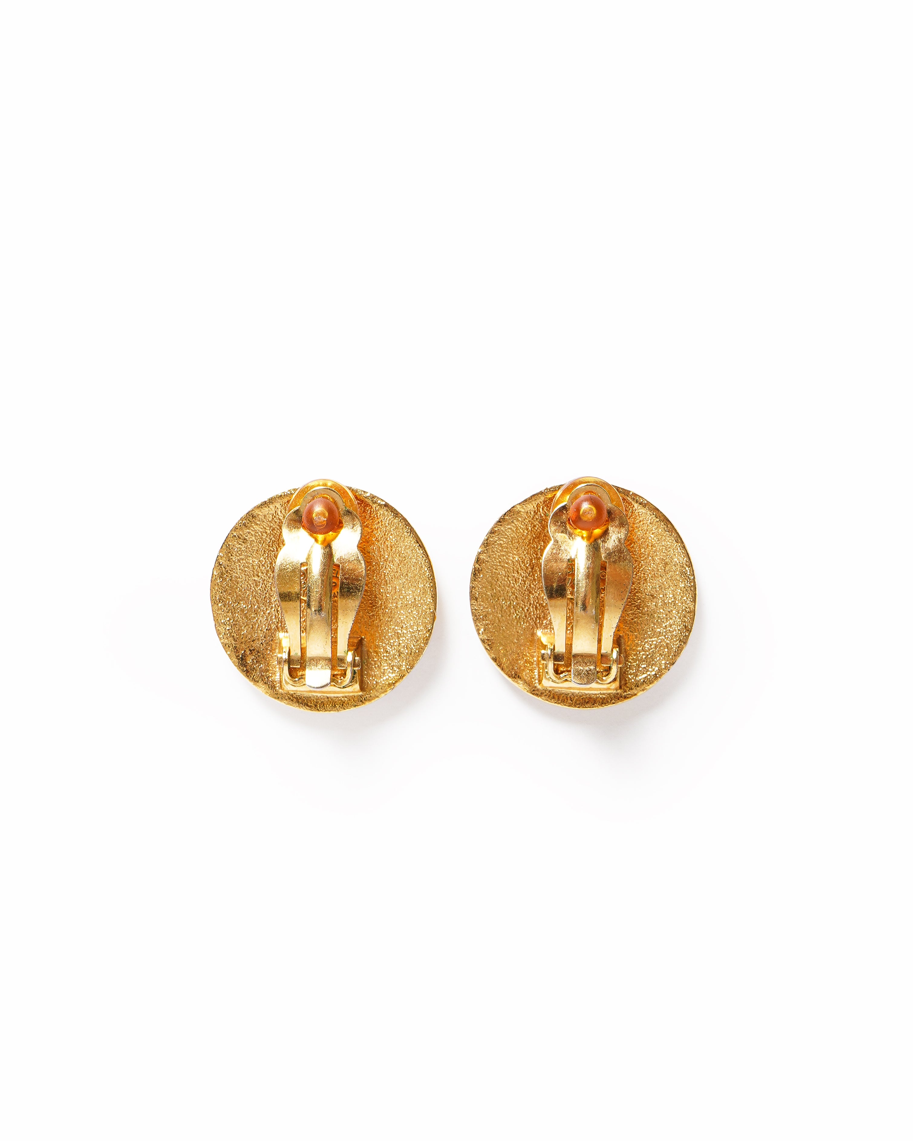 Vintage Chanel Textured CC Round Earrings - beg borrow steal studio