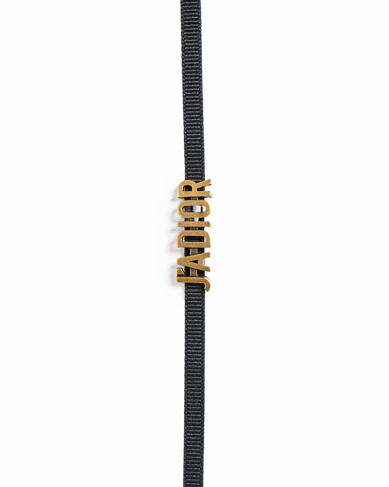 Vintage Christian Dior J'adior Black Grosgrain Ribbon Choker Necklace