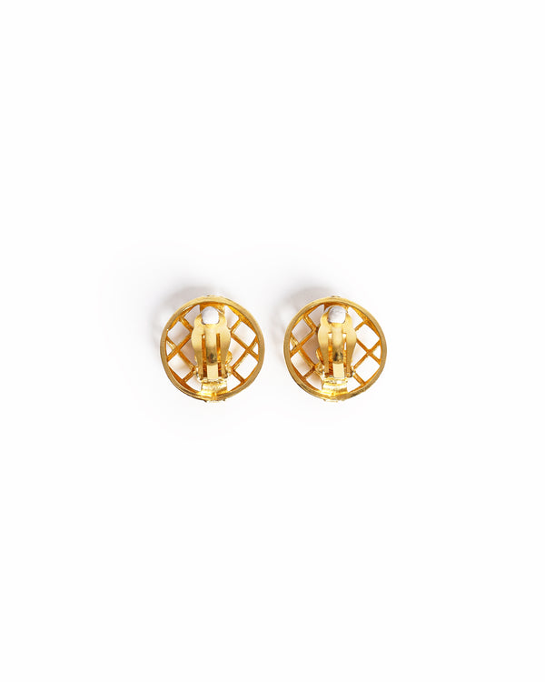 Vintage Chanel Logo  Earrings