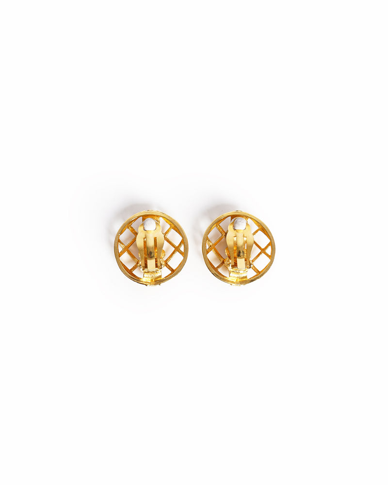 Vintage Chanel Logo  Earrings - beg borrow steal studio