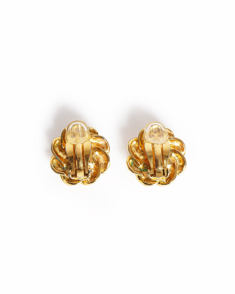 Vintage Chanel pearl rope twist frame earrings - beg borrow steal studio