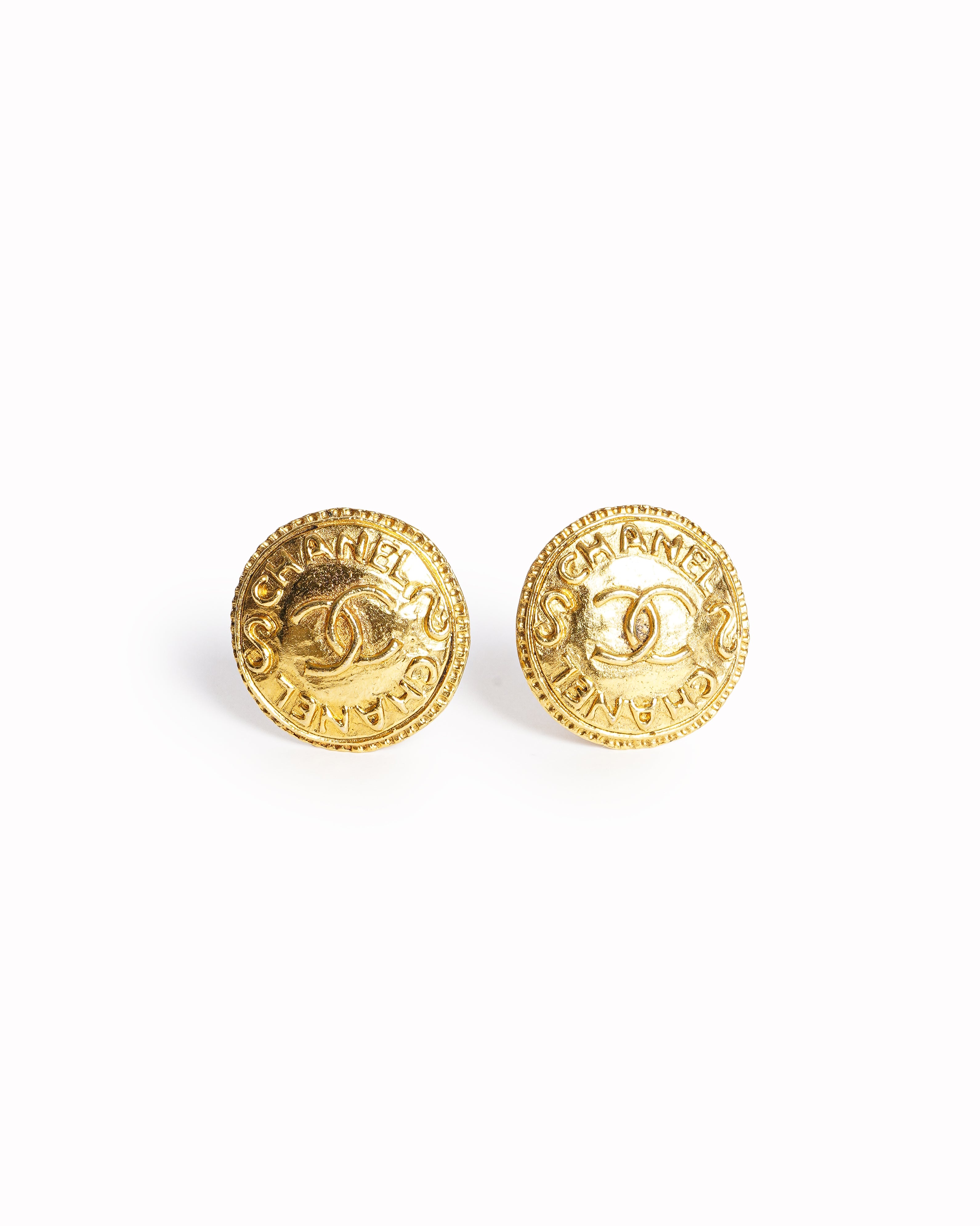 Vintage Chanel CC Coin Earrings - beg borrow steal studio