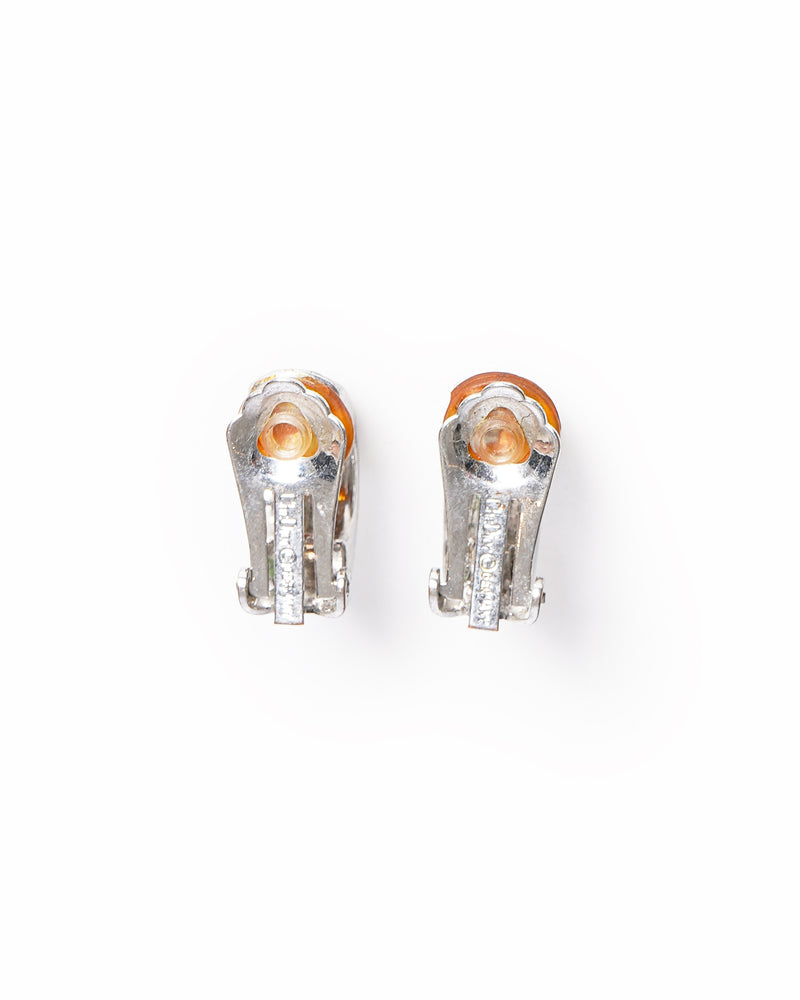 Vintage Christian Dior Textured Basketweave Hoop Earrings