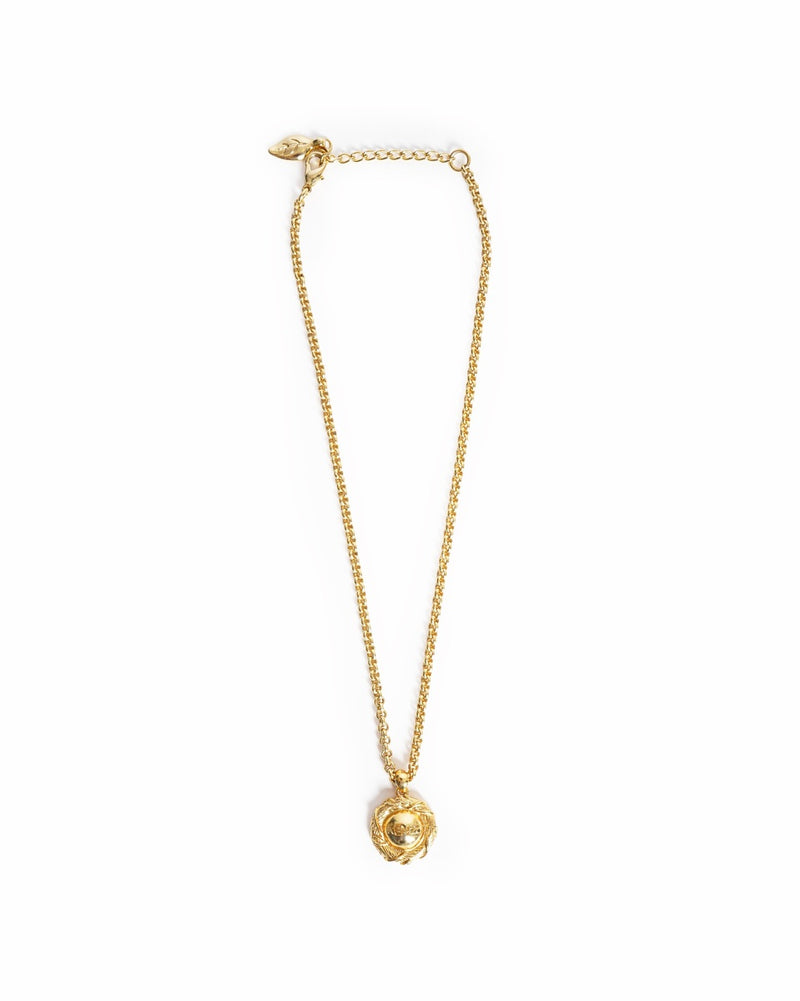 Vintage Kenzo Paris Woven Medallion Pendant Necklace