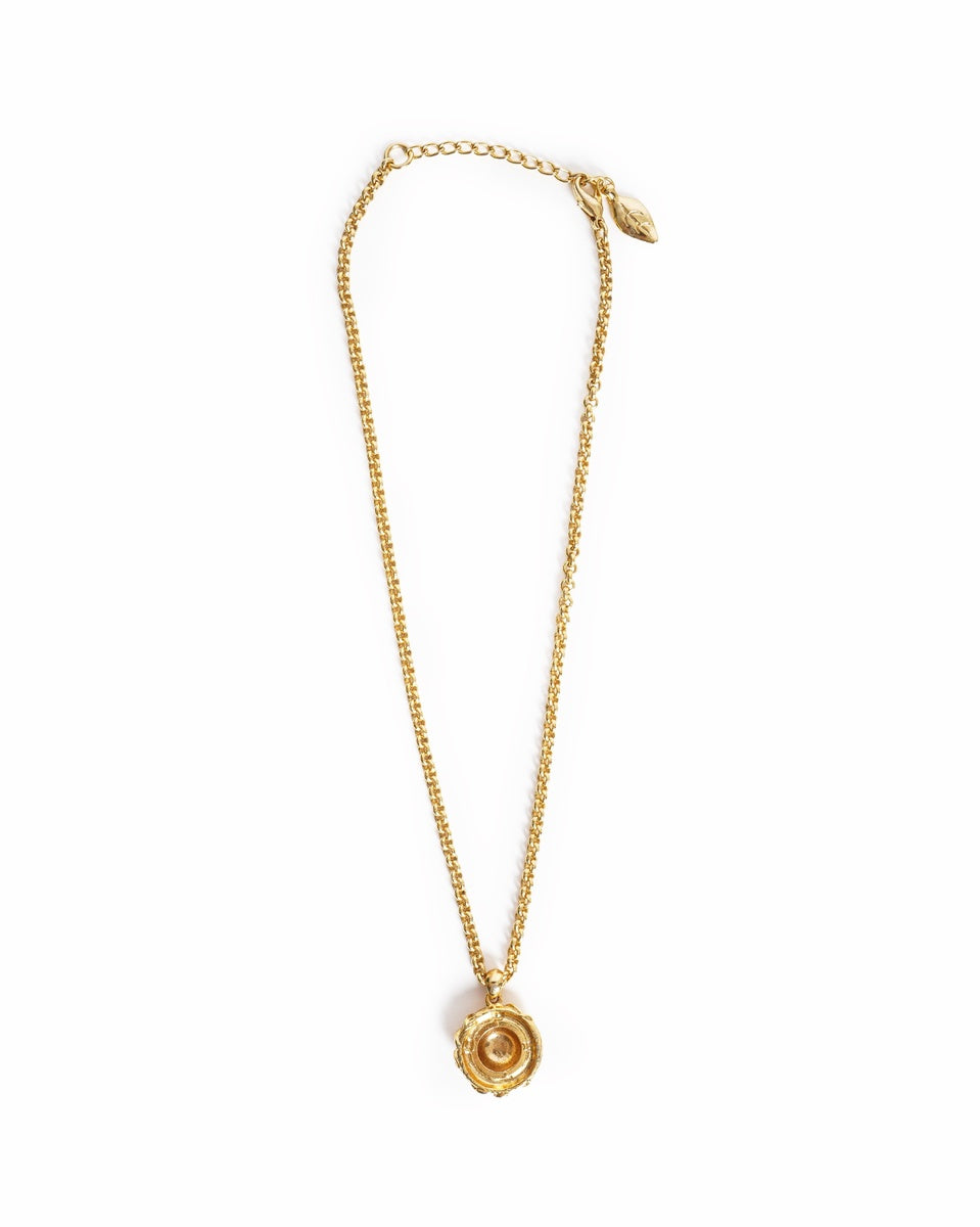Vintage Kenzo Paris Woven Medallion Pendant Necklace