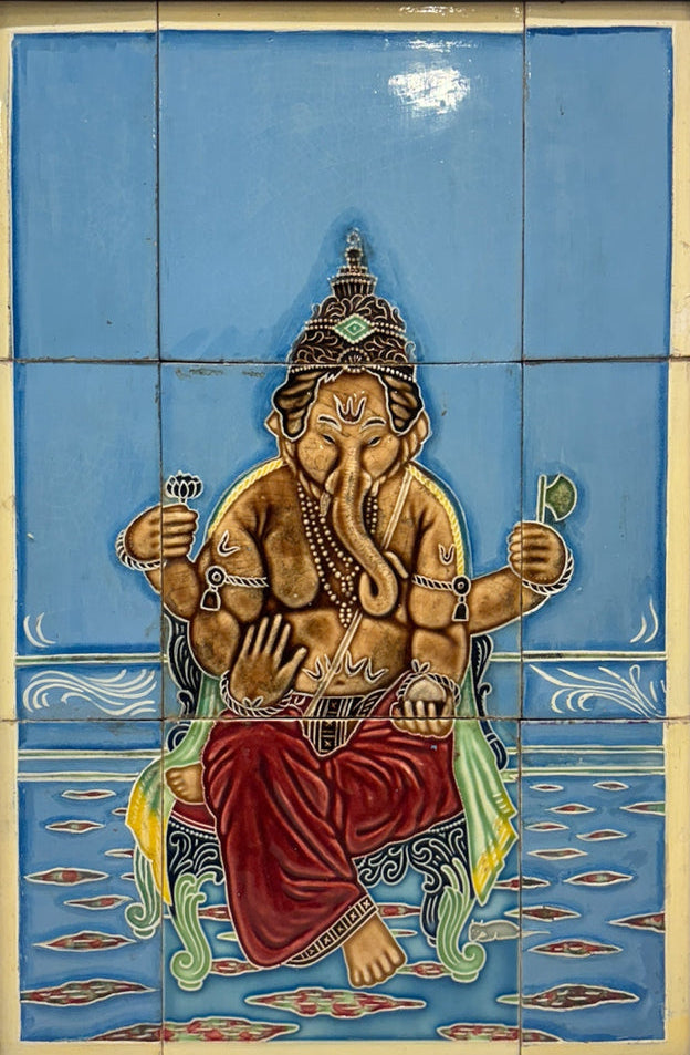 Lord Ganesha Colorful Embossed Tile