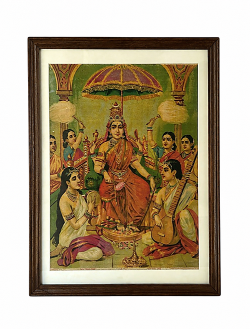 Vintage Raja Ravi Varma Ambika Oleograph (No. 50)