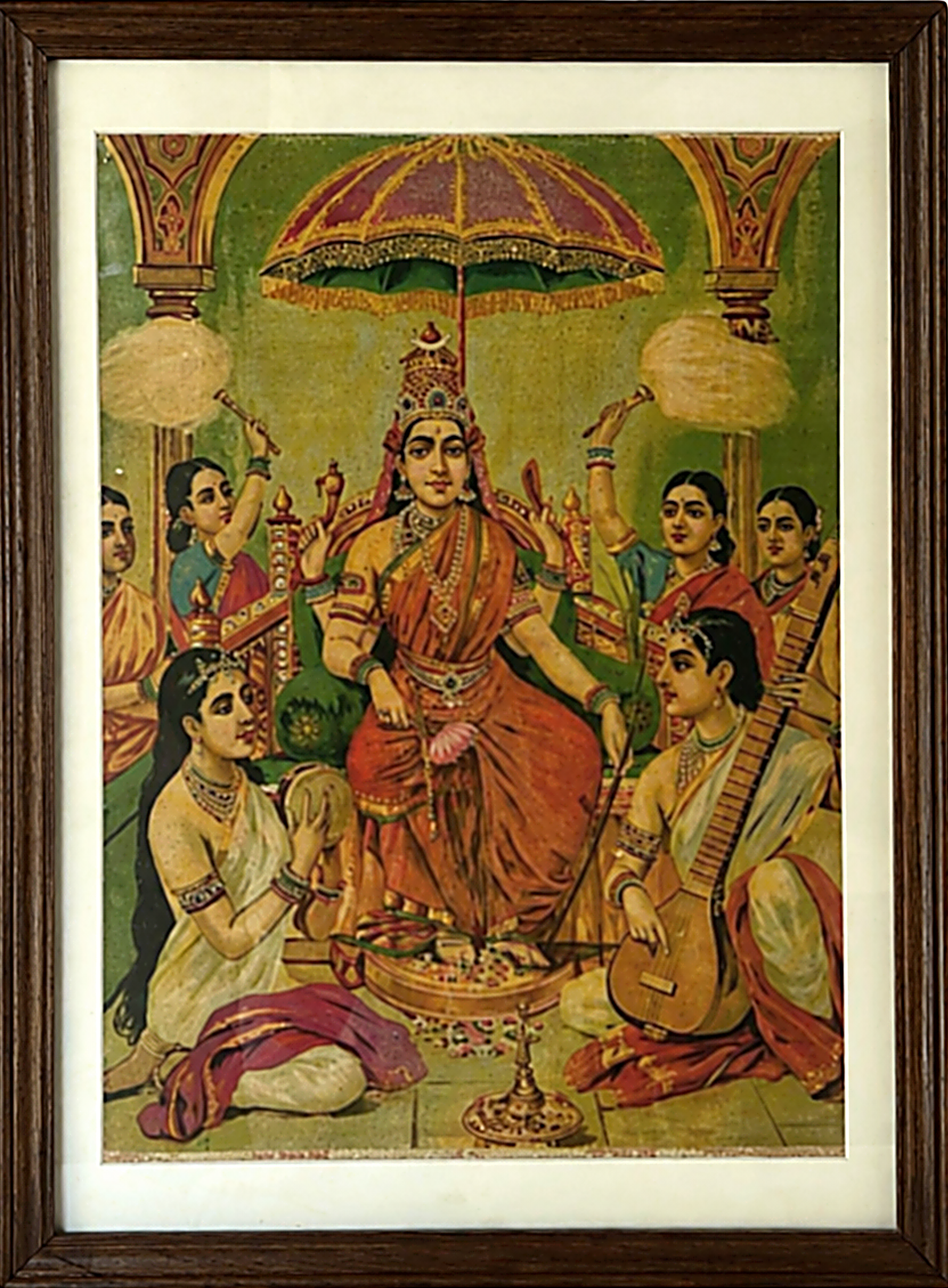 Vintage Raja Ravi Varma Ambika Oleograph (No. 50)
