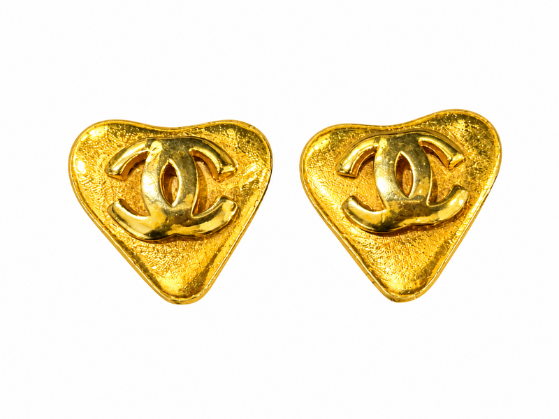 Vintage Chanel Logo  Earrings