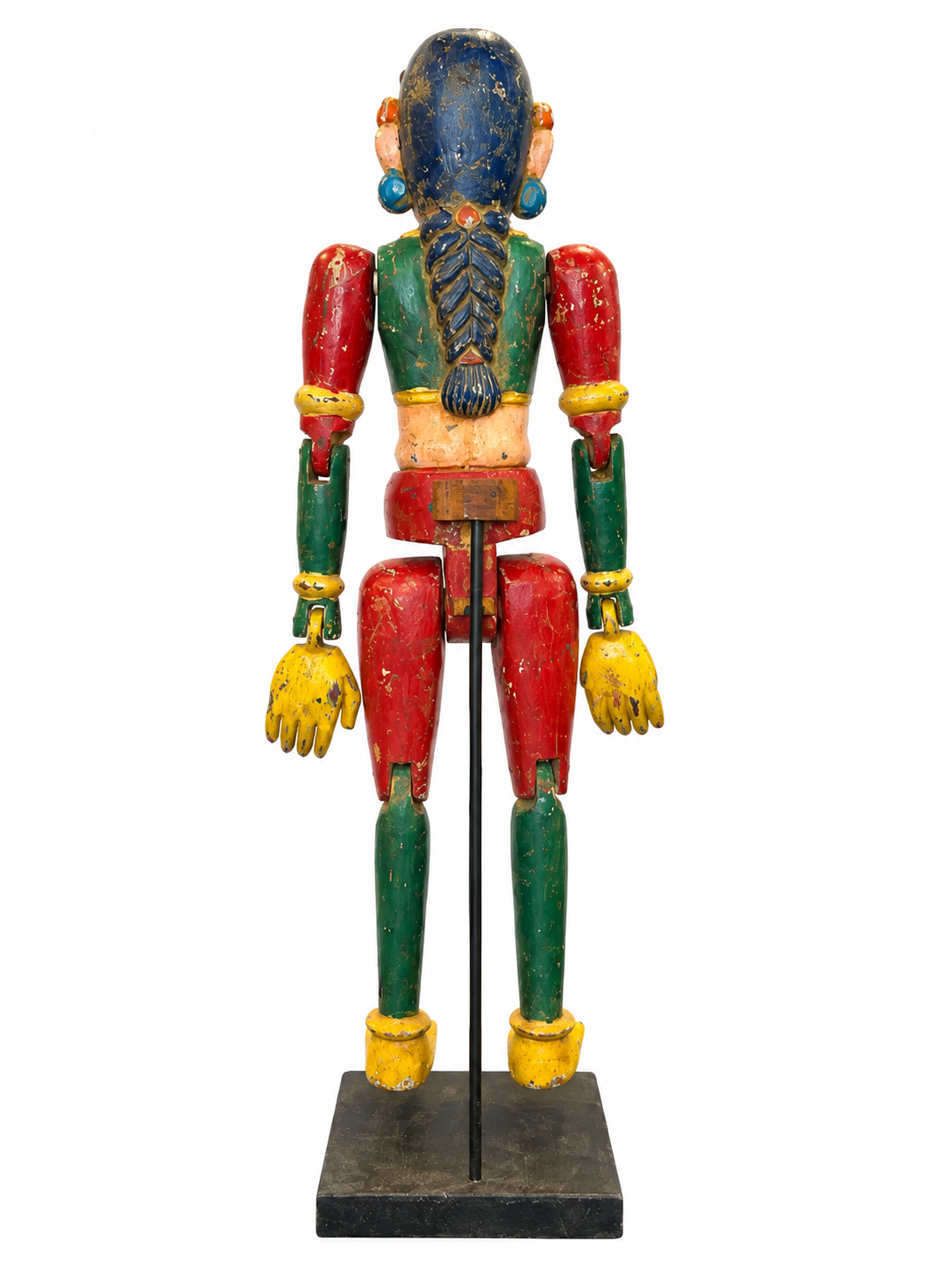 Antique Jointed Wooden Female Puppet