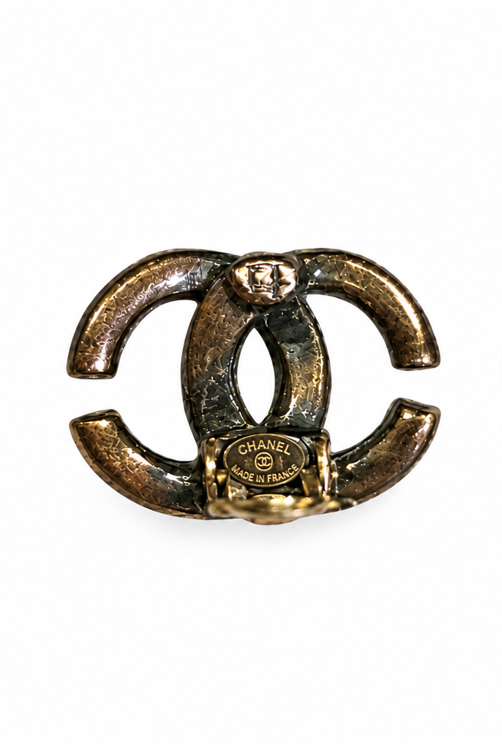 Vintage Chanel Black CC earrings