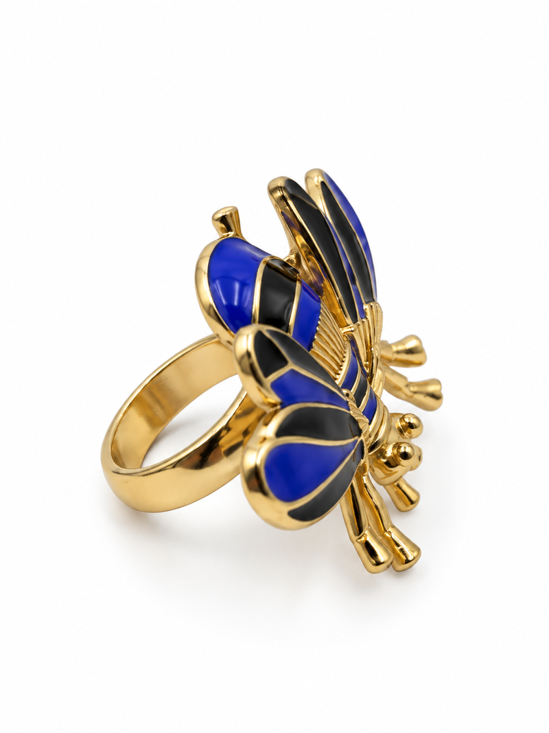 Vintage Enamel Bee Ring