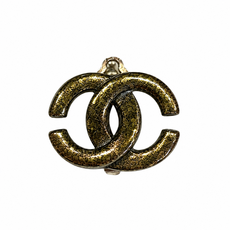 Vintage Chanel Black CC earrings